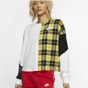 Nike Sportswear NSW Womens Long-Sleeve Plaid Top